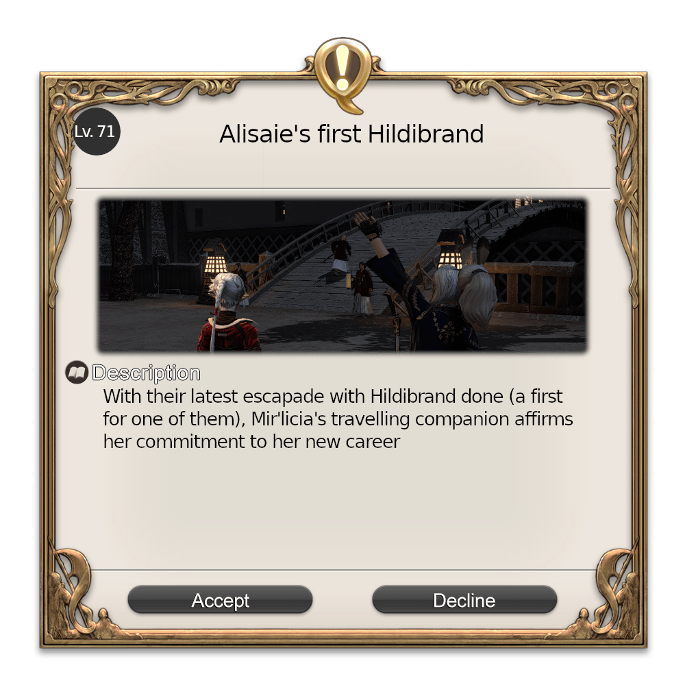 Alisaie's first Hildibrand Alisaie's first Hildibrand
