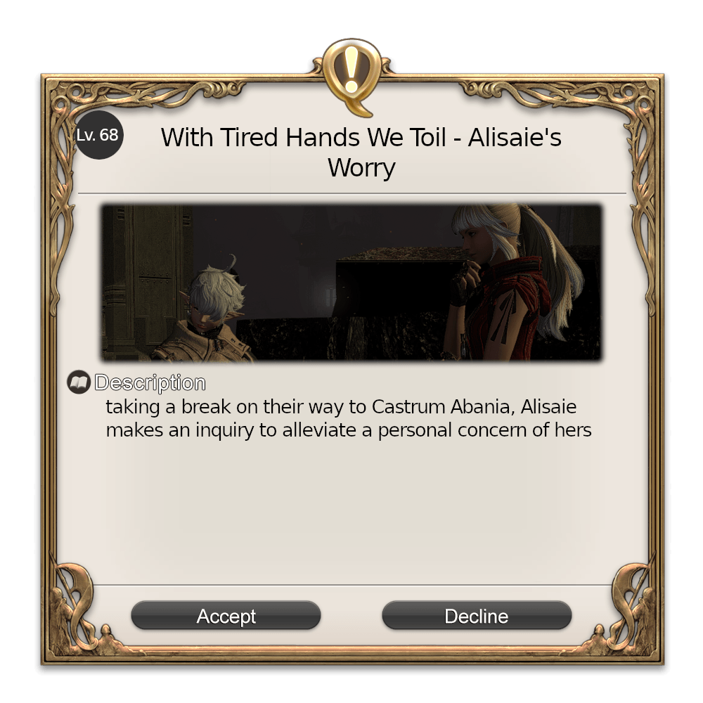 With Tired Hands We Toil - Alisaie's Worry With Tired Hands We Toil - Alisaie's Worry